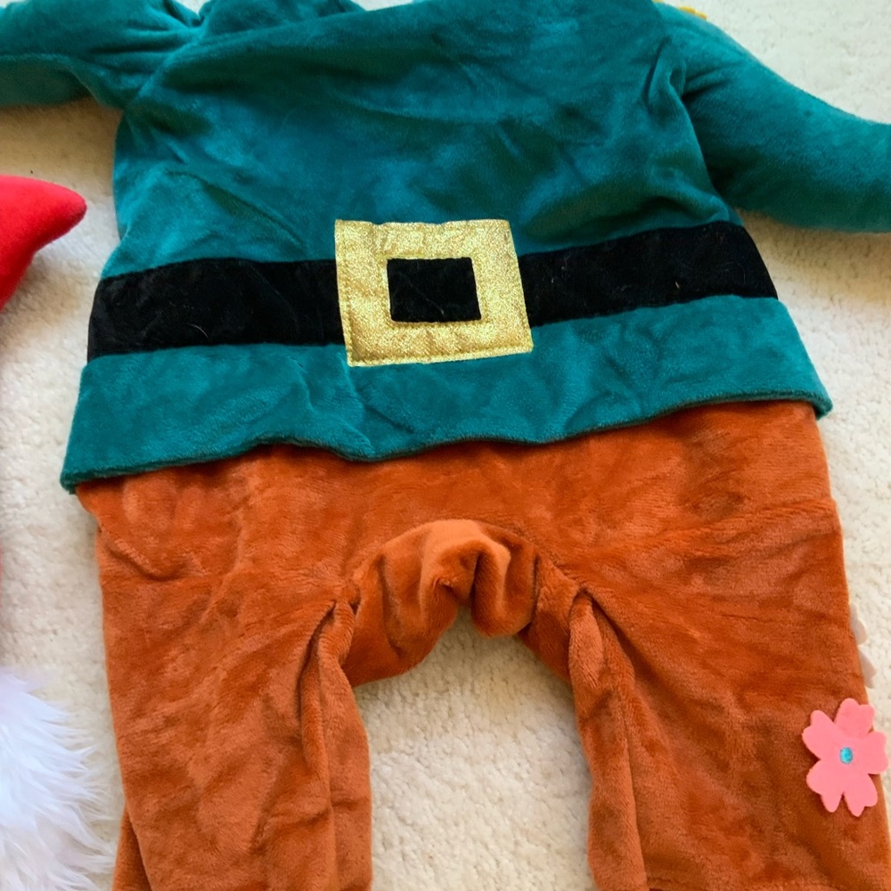 ADORABLE CHRISTMAS ELF DOG HALLOWEEN COSTUME OUTFIT WITH CAP AND BEARD - Picture 13 of 16